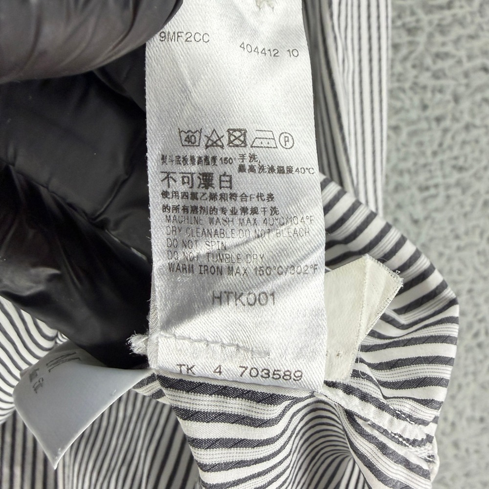 Ermenegildo Zegna Dress Shirt Mens Medium Gray White Stripe Slim Fit Button Down - Picture 12 of 16